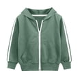 thumbnail image 2 of WUANDIXFA Zip Up Hoodie Kids Baby Zip Up Hoodie, Unisex Toddler Long Sleeve Sweatshirts Lightweight Jacket Hooded Coats Fall Winter Outfits,Green,5-6 Years, 2 of 7
