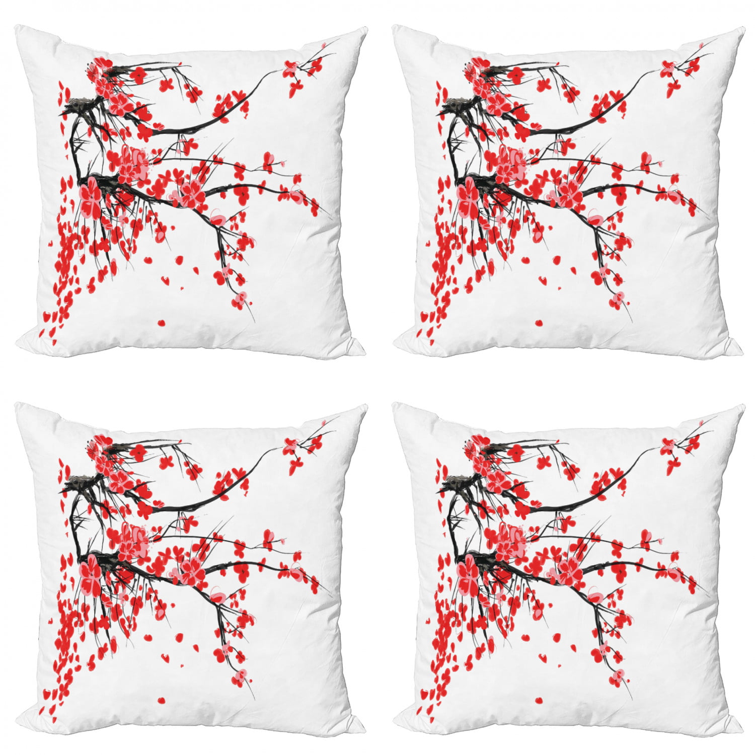 Purple and Red Modern Accent Double-Sided Digital Printing 18 Ambesonne Music Throw Pillow Cushion Case Pack of 4 Musical Notes Instrument Violin Cello in Watercolors Style White Backdrop Print 