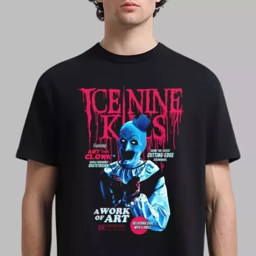 Ice Nine Kills X Terrifier Art The Clown Cutting Edge Unisex Shirt, full size