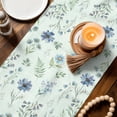 thumbnail image 3 of Table Runners 70 Inches Long Dress Scarves, Blue Floral Spring Farmhouse Coffee/Dining/Kitchen Table Decor, Holiday Table Runner, Sage Green Farmhouse Botanical Chic 13x70 Inch, 3 of 9