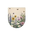 thumbnail image 6 of ZIATUBLES Floral Butterfly Print Washable Stretch Fabric Toilet Bowl Lid Cover with Elastic Edges Fits Round Oval Elongated Lids Bathroom Decor Accessories, 6 of 6