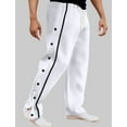 thumbnail image 4 of FEOYA Two Buttons Open Pants for Men Basketball Sweatpants Snap Button Pants Open Bottom Trousers with Pocket M, 4 of 6