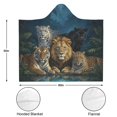 thumbnail image 3 of Forest Tiger Lion Leopard Wearable Blanket Hoodies for Women Men Adults Tiger Lion Leopard Lovers Cozy Plush Cool Tigers Lions Leopards Hooded Blankets for Couch Home Decor Birthday Gifts 60×80 Inch, 3 of 5