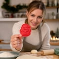 thumbnail image 4 of Holiday Mini Pie Mold with Red Santa Claus Design Featuring 2 X 2 X 0.5 Inch Relief Pattern, Festive Cookie Molds for Baking for Christmas Kitchen Creations, Seasonal Baking, 4 of 5