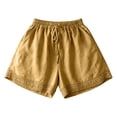 thumbnail image 5 of Delayuji Womens Linen Short Elastic High Waist Lace Trim Loose Shorts Breathable Casual Loungewear Pants Summer, 5 of 5