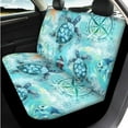 thumbnail image 3 of Uorisanigo Sea Turtle 14 Pack Automobile Seat Cover Sets Steering Wheel Cover and Cars Headrest Cover Car Console Cover Cars Water Cup Coaster Keychain Soft Elastic Fabrics Fit for Car SUV, 3 of 6