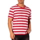 thumbnail image 4 of Camiseta de rayas INSPIRE CHIC para el Día del Padre para hombres, camiseta de manga corta, cuello redondo, casual, L, rojo y blanco, 4 of 6
