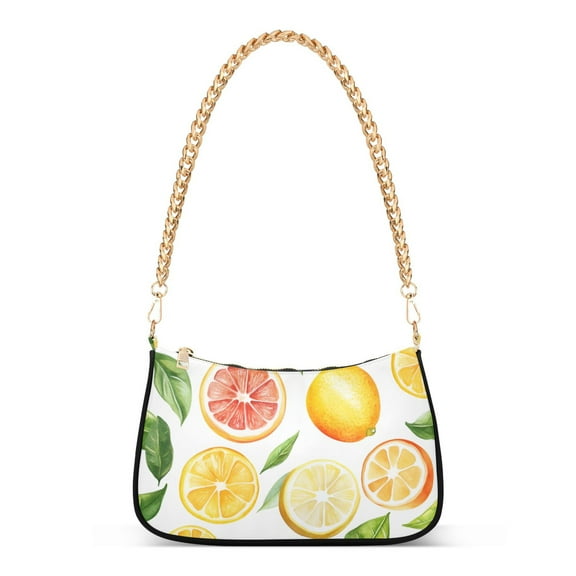 FORMRS Womens Shoulder Bag with Chain Strap Clutch Purse Cute Tote Handbag, Candy Lemon