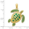 thumbnail image 4 of 14k Yellow Gold Solid Textured Polished Enameled Sea Turtle Pendant Necklace 33x24mm Wide Pendant for Women, 4 of 4