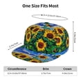thumbnail image 6 of Fotbe Landscape With Sunflowers Flat Bill Visor Cap Classic Snapback Hat Polyester Foam Trucker Hat Trucker Cap Adjustable Baseball Cap, 6 of 9