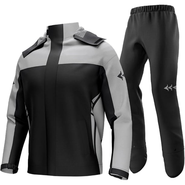Traje de Lluvia Impermeable para Motocicleta Hombres Mujeres Ciclismo Chaqueta y Pantalones de Lluvia con Bolsa de Almacenamiento