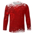 thumbnail image 4 of LUOGENLI T-shirts pour Homme pour Hommes Noël T-Shirt Décontracté de Mode Festival à Manches Longues à Col Rond T-Shirt T-shirts pour Hommes T-shirts Graphiques T-shirts de Pâques pour Homme T-Shirt Graphique Saint-Valentin Melon D\'eau Rouge m, 4 of 5