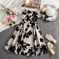 thumbnail image 2 of XEGLSBU Girls Dresses Winter Size 8 Kids Girls Floral Print High Waist Sleeveless Strap Sun Dress for Girls Summer Casual Wear Black Size 7-8 Years, 2 of 9