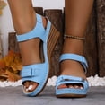thumbnail image 5 of Miluxas Women's Wedge Sandals Platform, Ankle Strap Wedge Sandals Open Toe Casual Summer Classic Wedge Sandals Sky Blue 8.5(41), 5 of 7