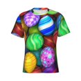 thumbnail image 3 of Naloa Colorful Easter Eggs1 Men's T-Shirt Sport T-shirt Men's Basic Tee Casual Men's Shirt, Round Neck, Short Sleeves - X-Large, 3 of 5