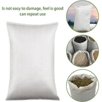 Empty Sandbags, Heavy Duty Sand Bags, Woven Polypropylene Sand Bags Bulk for Flooding, 15.74x24.4 Inches Sandbag Flood Protection for Emergency Hurricane Supplies(White/3 Pcs)
