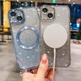 thumbnail image 6 of for iPhone 15 Plus Magnetic Gardient Glitter Case, Plating Bling Cute Case Compatible with MagSafe for Women Girls Full Camera Protector Back Cover for iPhone 15 Plus 6.7 Inch Light Blue, 6 of 14