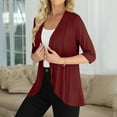 thumbnail image 4 of BangWanChi Women's Casual 3/4 Sleeves Cardigan Lightweight Soft Open Front Cardigans, 4 of 6