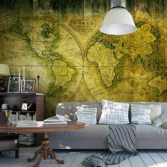 Tiptophomedecor World Map Wallpaper Wall Mural - Journey Through The Old World
