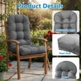 thumbnail image 2 of JIAN YA NA Adirondack Rocking Chair Cushion, High Back Patio Chair Cushions, Water Resistant Outdoor Furniture Seat Pads with Ties (43x19x3 Inch, Dark Gray), 2 of 11
