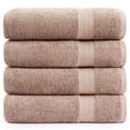 thumbnail image 1 of Juego de toallas de baño LANE LINEN, 100% algodón, 4 piezas, color topo, 70 x 140 cm, 1 of 9