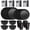 Black, variant on Innovative Life Tableware Set, 4-Person Set, Shatter-Resistant, Reusable, Ideal for Camping and Parties,White
