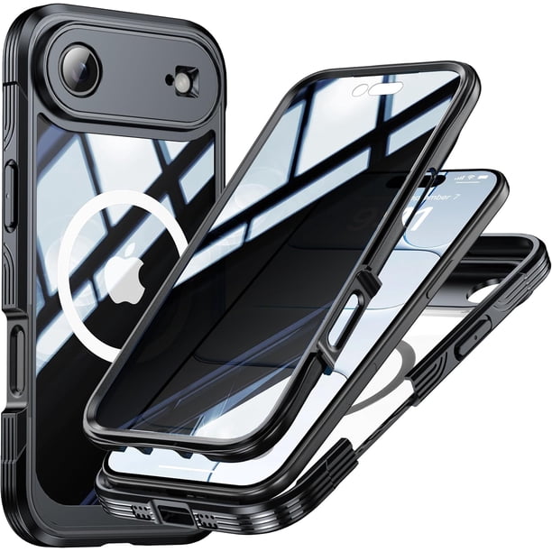 Funda Magnética de Privacidad para iPhone 17 Air, Protector de Pantalla de Privacidad, Protección de Grado Militar Funda de cuerpo Completo Anti Peep a Prueba de Golpes de Vidrio Templado