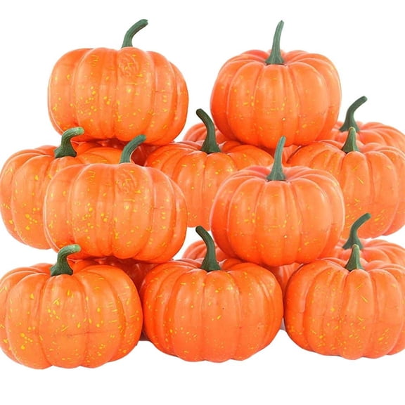 YOYTOO 12 Pcs Mini Artificial Pumpkins, Fall Fake Pumpkin Decor Set for Home Kitchen Farmhouse Halloween Thanksgiving Fall Party Decorations