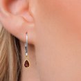 thumbnail image 3 of Gem Stone King 14K Two Tone Gold Red Garnet Earrings for Women | 0.98 Cttw | Gemstone January Birthstone | Pear Shape 6X4MM, 3 of 6