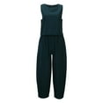 thumbnail image 3 of LIZUOJUN Women's Pajama Set 2 Piece Lounge Set Loungewear Soft Sleepwear Summer Sleeveless Pjs Tank Top Wide Leg Barrel Pants, Green,XXL, 3 of 8