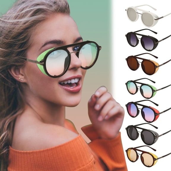 Sunglasses Mens Womens LSQii Big Frame Round Polygon Polarized Sunglasses Summer Trendy Eyewear UV Protection for Travel Vacation Sport Everyday Wear Green