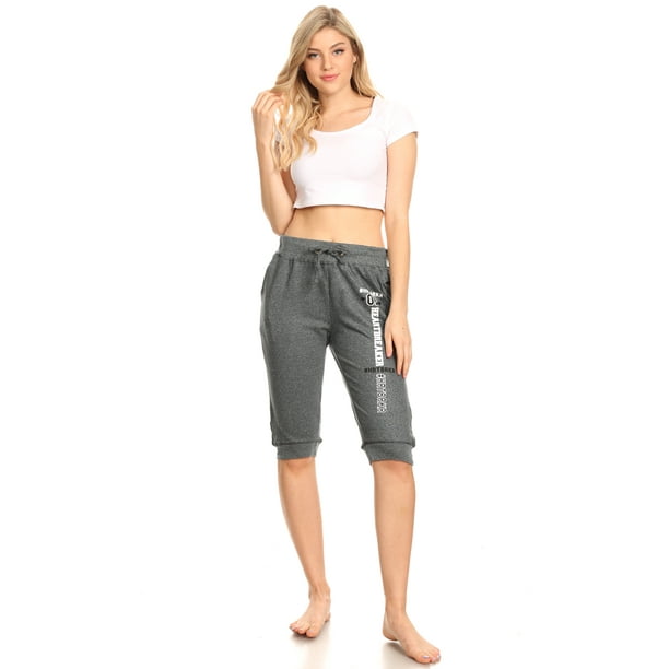 womens capri joggers with pockets