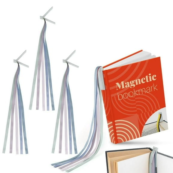 Superior Essentials Magnetic Bible Bookmark - Genuine Leather, Attachable Bible Ribbon Bookmarks for Book Lovers with 5 Strings - No More Flipping Pages Using Our Bible Page Marker 3PC, Pastel