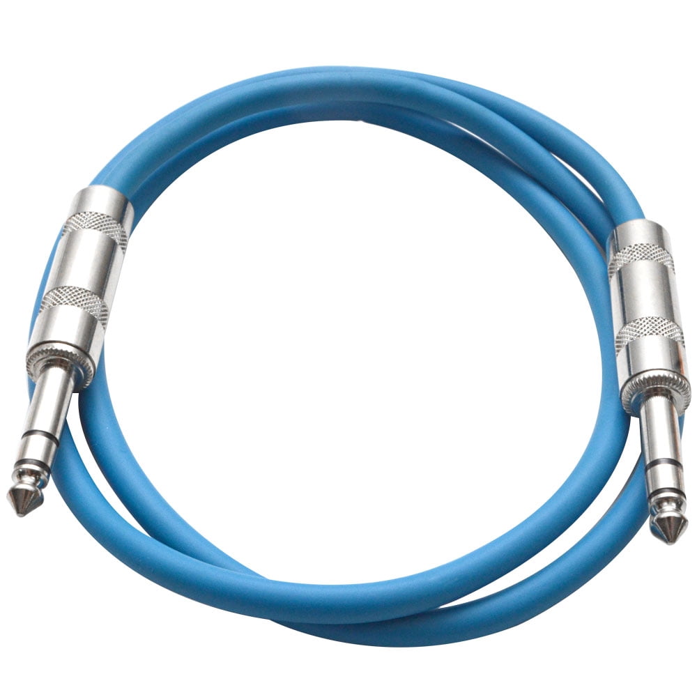 Seismic Audio SATRX-3 ¼” Balance TRS Male to Male Electric Patch Power Amplifier Cord / Audio Instrument Cables, Oxygen Free Copper Conductor, Essential Interconnect, 3 Ft, 6 Pack, Multi-Color