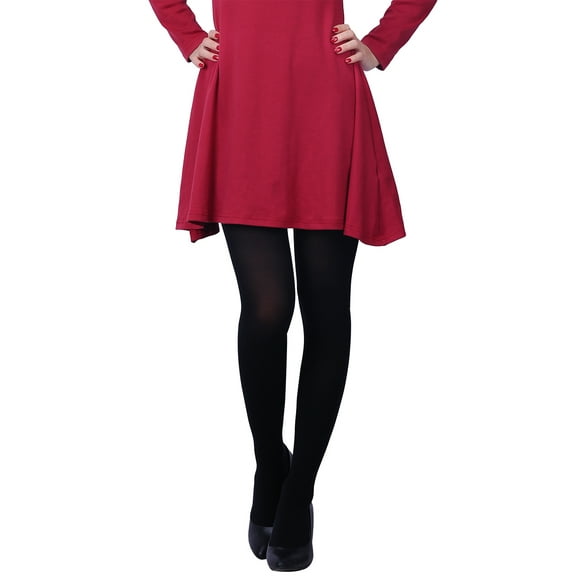 HDE Bas pour Femmes, Couleur Unie Dégradée, Opaques en Microfibre, Collants avec Pieds, Grand Ou Très Grand, Noir