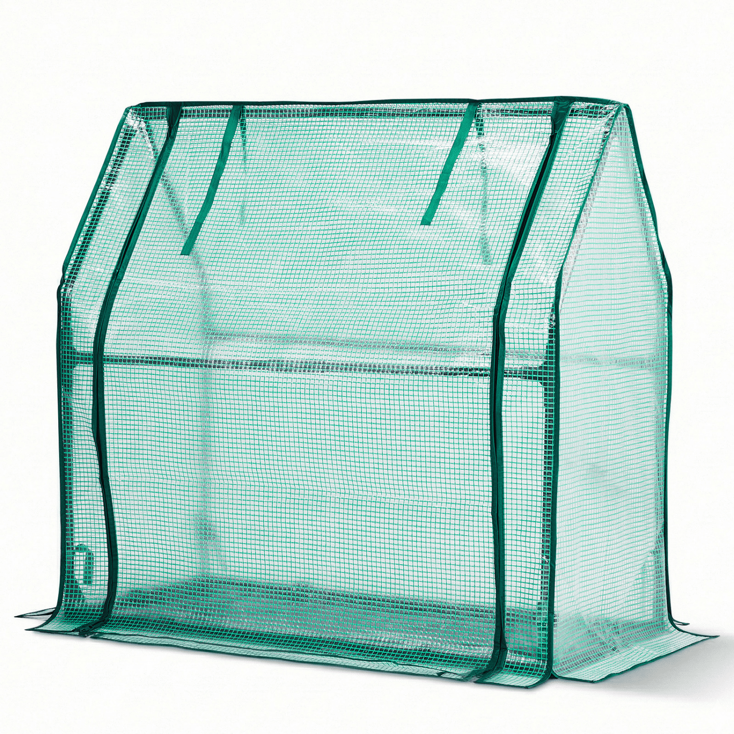 Hassch Indoor/Outdoor Mini Greenhouse, Small Green House with PE Cover and Roll-Up Zippered Door for Garden, Patio, Backyard, Green