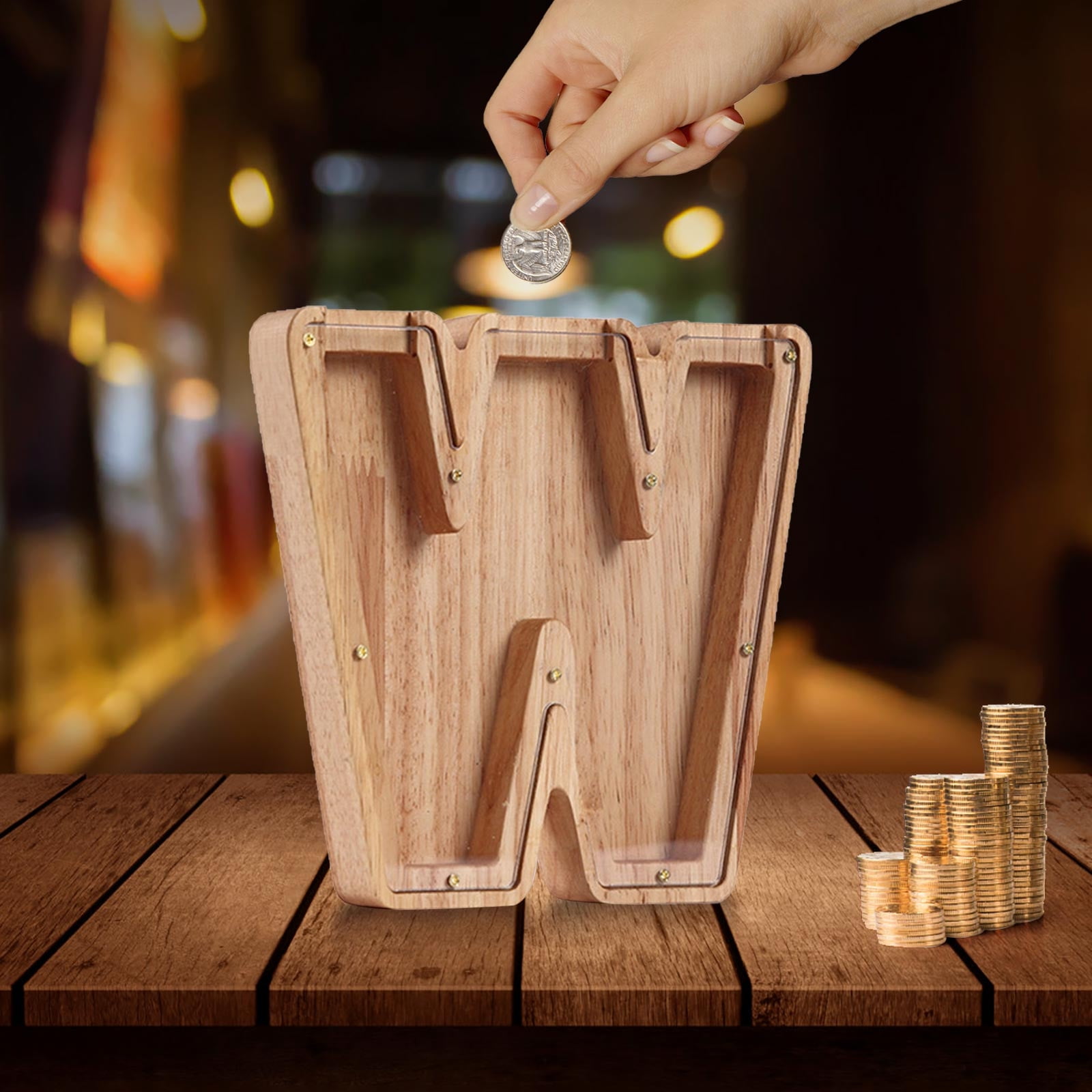 All My Orders Personalized Wooden Name Money Box Wooden Deposit