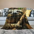 BCIIG Sloth Leaf Stick Warm Lightweight Blanket Soft Fleece Blankets
