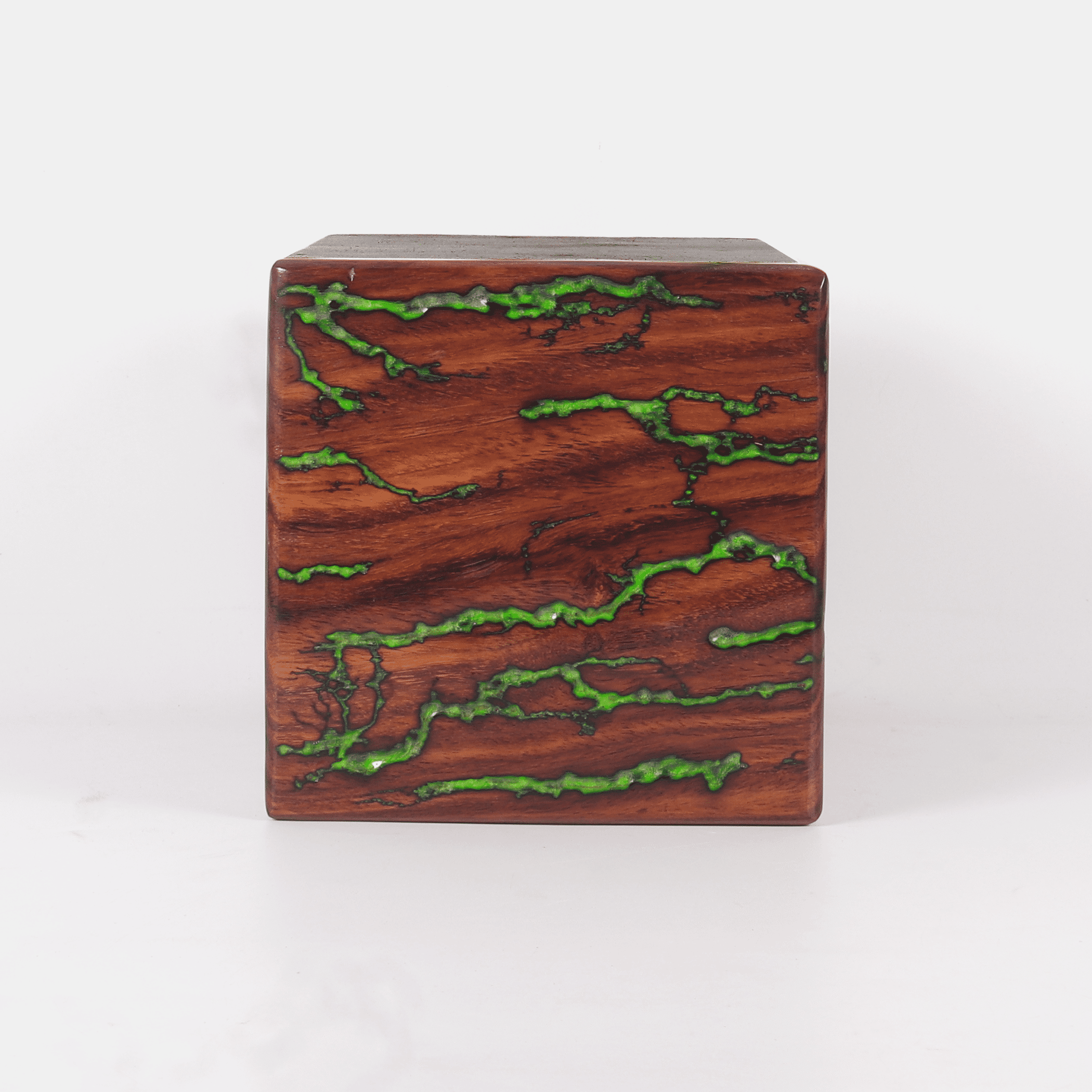 Creation India Craft Wooden Cremation Urns for Human & Pet Ashes, Memorial Urns, Decorative Urns, Adult Urns, Rosewood Urns, Wooden Urn Box -Lichtenberg Fractal & Epoxy Resin (Medium)