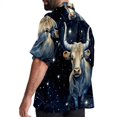 thumbnail image 3 of Taurus Constellation Men's Button Down Hawaiian Print Short Sleeve Casual Summer Beach Shirts, 3 of 6