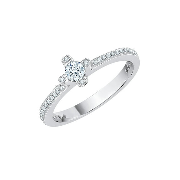 KATARINA Diamond Engagement Ring in Sterling Silver (1/2 cttw, I-J, I1-I2) (Size-7)