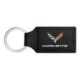 thumbnail image 1 of iPick Image for Chevrolet Corvette C7 Rectangular Black Leatherette Key Chain, Official Licensed, 1 of 4