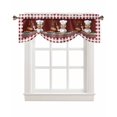 thumbnail image 7 of Tie Up Valance Curtain for Kitchen, Funny Cartoon Chef White Hat Tableware Rod Pocket Short Curtains Adjustable Tie-Up Shade Valances, Red Plaid Border Window Treatment for Bathroom Living Room Bedroom, 7 of 7