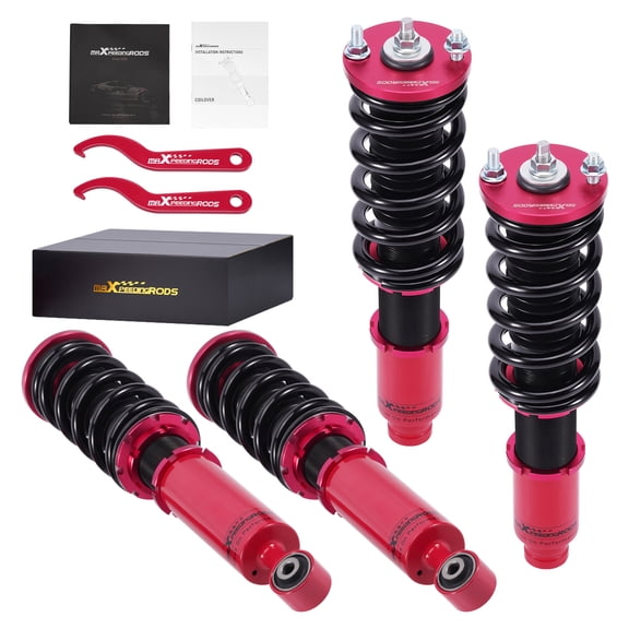 MaXpeedingrods Coilovers for Honda CR-V 1996-2001 RD1-RD3, Height Adjustable Coilovers Suspension Kit, Preset Damping Lowering Kit Red