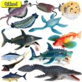 thumbnail image 2 of Figura de acción de dinosaurio jurásico de vida marina oceánica, modelo animal de simulación, mosasaurus, pez antiguo, juguetes para niños, 2 of 5