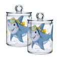 thumbnail image 2 of Cute Cartoon Sharks Diving Translucent Plastic Cans Storage Canisters with Lid Set of 4, 2 of 7