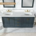 thumbnail image 4 of Ceres 73" Engineered Stone Vanity Top in Grain White with Double White Sinks, 4 of 6