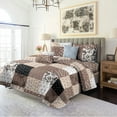 thumbnail image 5 of ANMINY Reversible Floral Coverlet Bedding Set - King All-Season Soft Polyester Quilt with Pillowcase | Vibrant Floral Design & Easy Care, 5 of 8