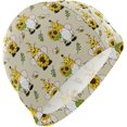 thumbnail image 1 of FYBTO Swimming Cap Gnomes Bees and Sunflowers Unisex Adult FYBTO Polyester, 1 of 4