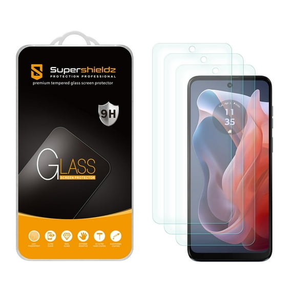 (3 Pack) Supershieldz Designed for Motorola Moto G Play 2024 Tempered Glass Screen Protector, Anti Scratch, Bubble Free